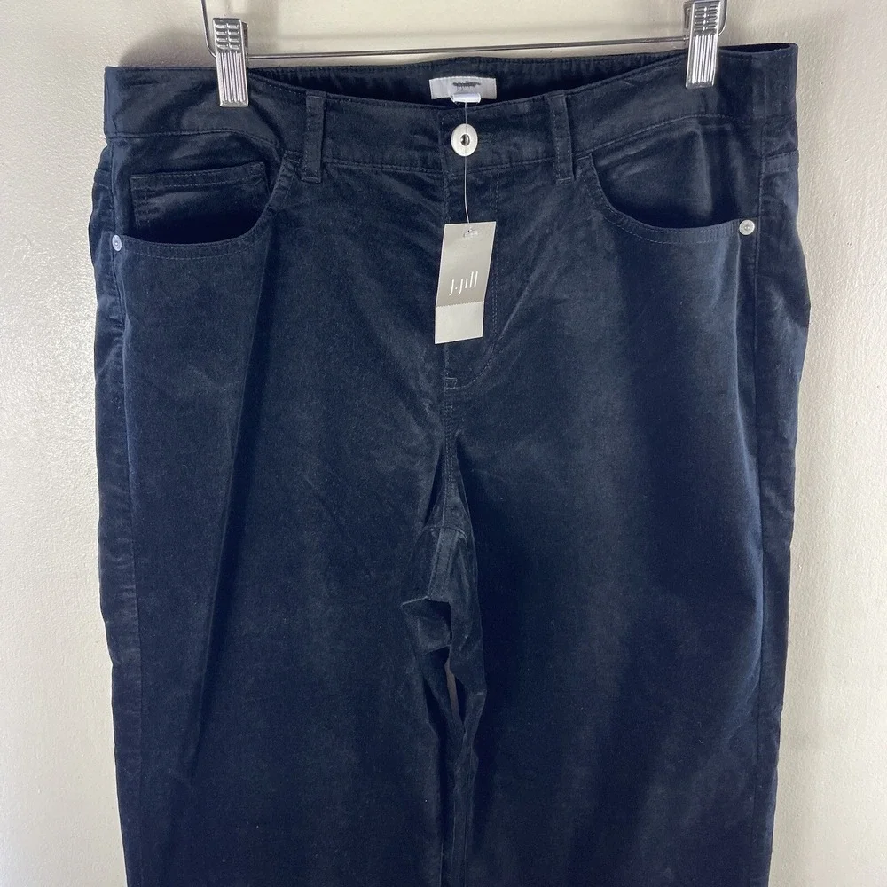 J. Jill‎ Pants Women's Petite 16P Black Velvet Wide Leg High Rise NWT MSRP $109